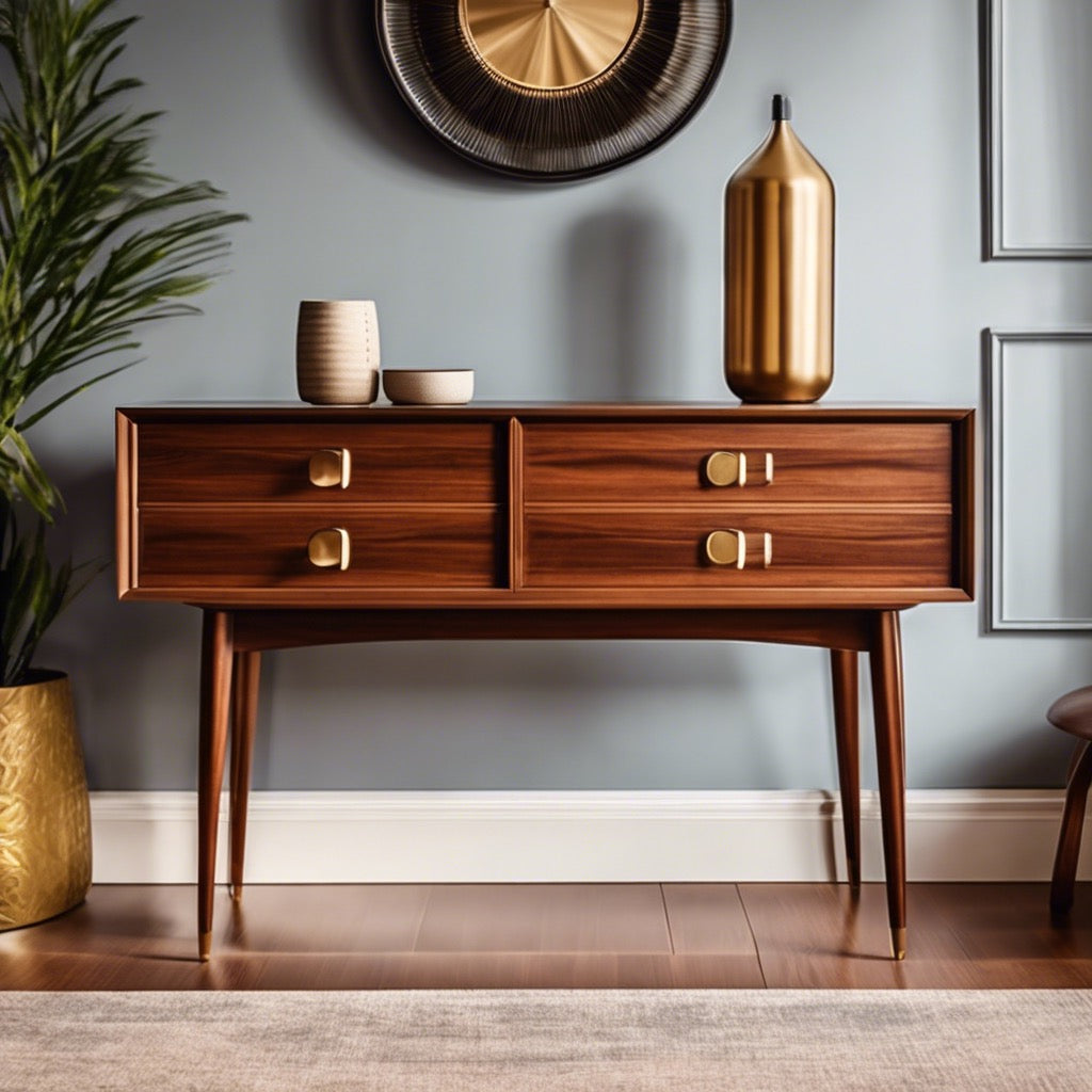 Mid-Century Walnut Console Table